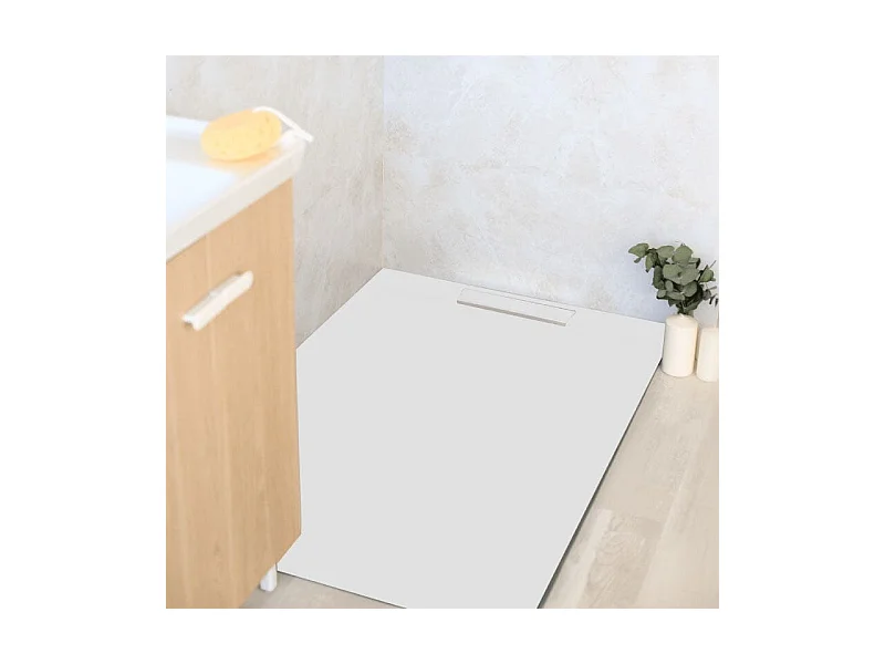 Plato de ducha resina LUX BLANCO  80x160cm rejilla color