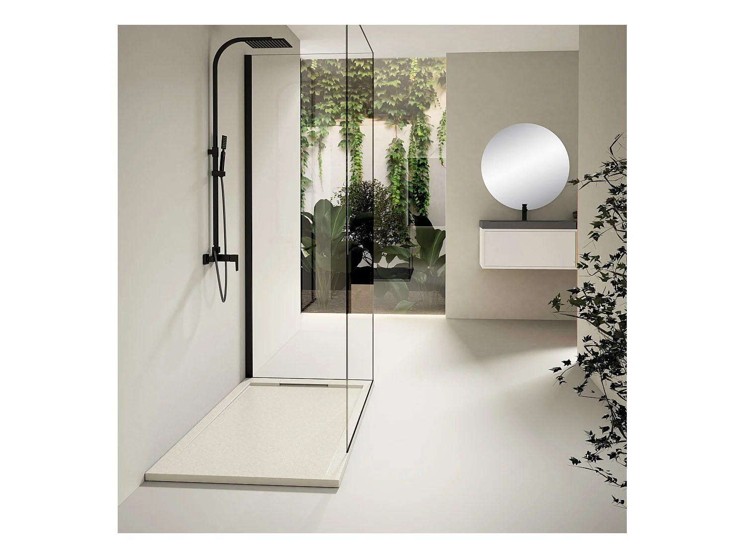 Plato de ducha resina LUX BLANCO  80x160cm rejilla color