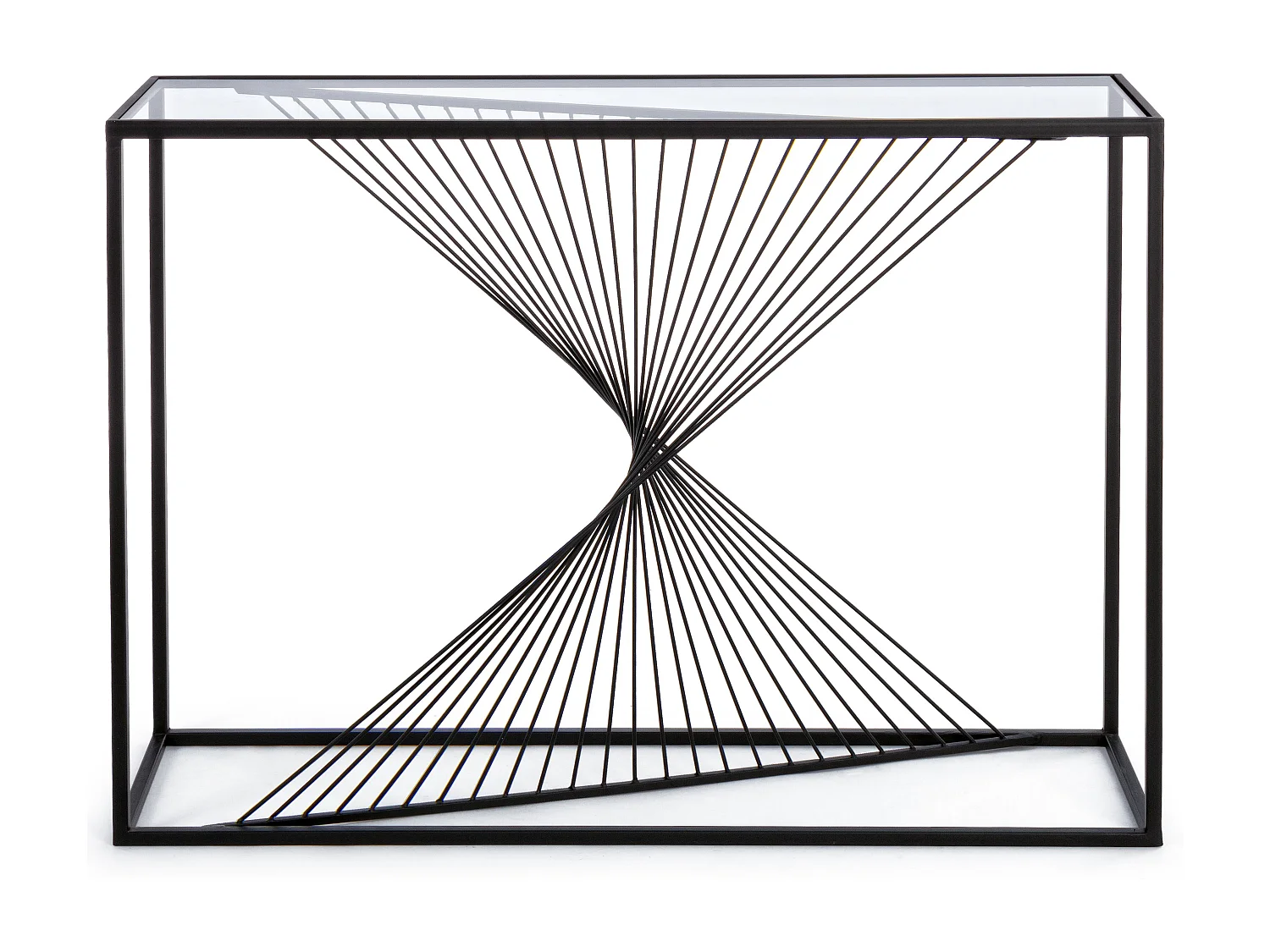 Console rectangle verre trempé et pieds en acier Robie L 107cm