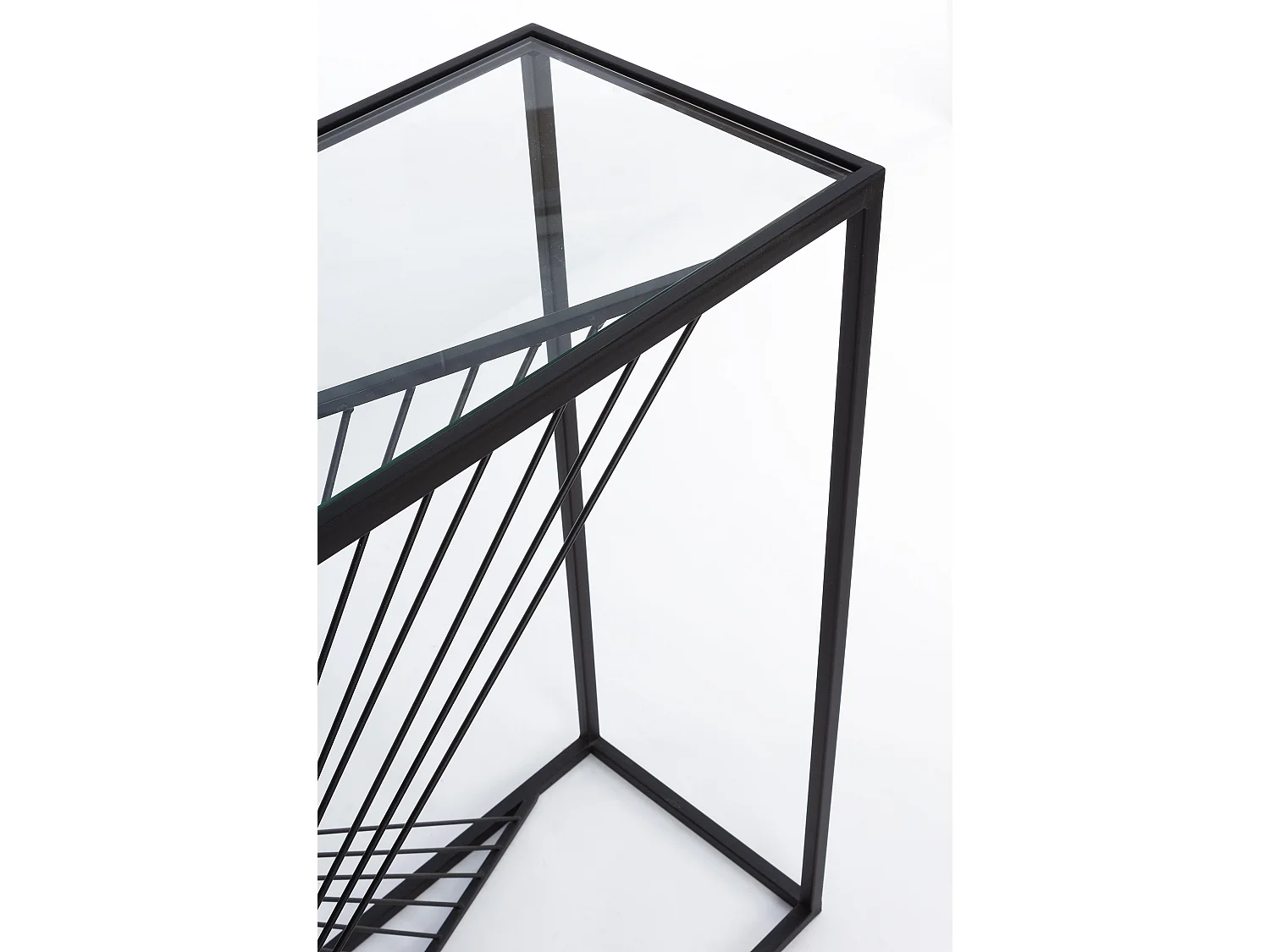 Console rectangle verre trempé et pieds en acier Robie L 107cm