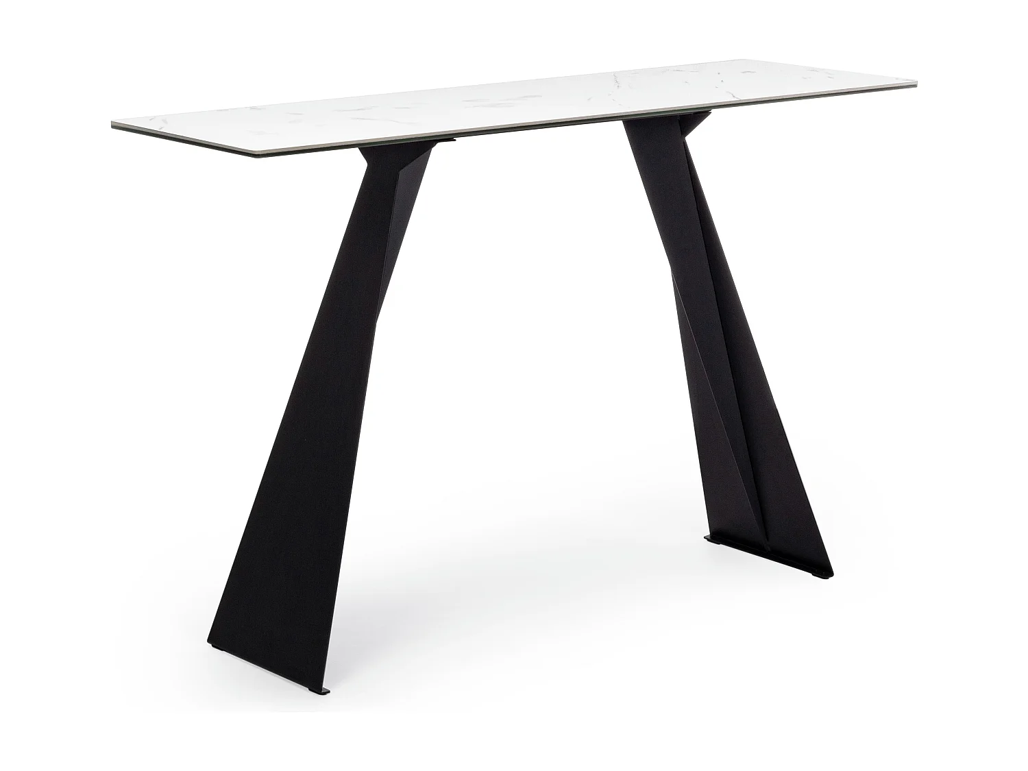 Console en céramique et pieds en acier bicolore Baba 120cm