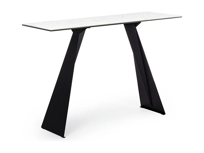 Console en céramique et pieds en acier bicolore Baba 120cm