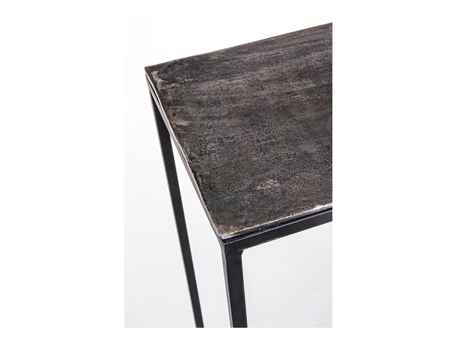 Console rectangle en aluminium et pieds en acier Ama - Lot de 2