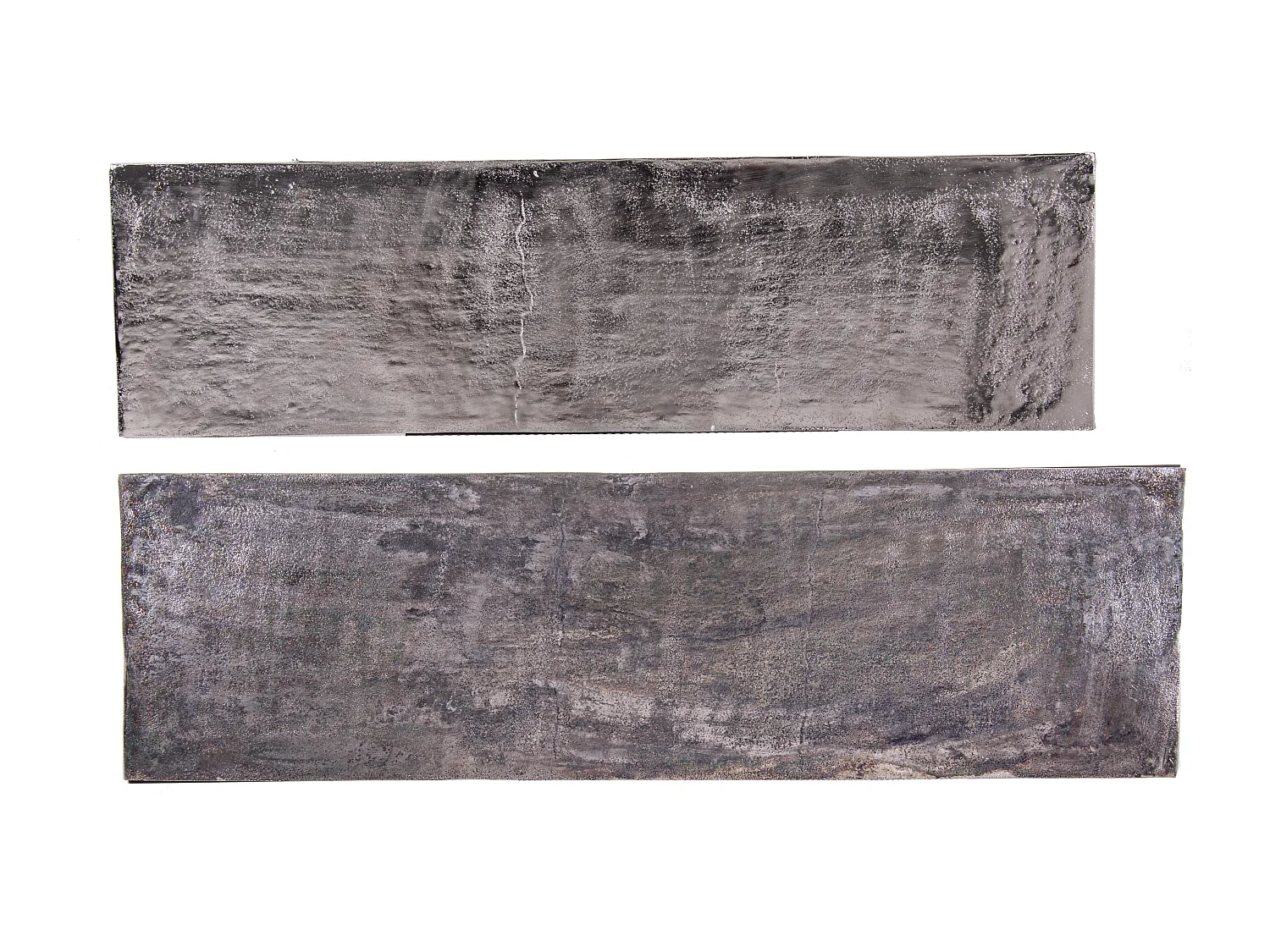 Console rectangle en aluminium et pieds en acier Ama - Lot de 2