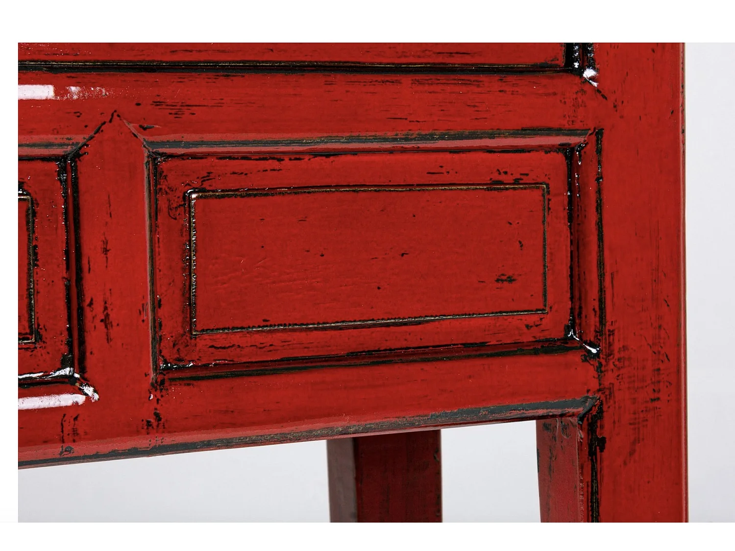 Console en bois d'orme rouge 3 tiroirs Juan 128cm