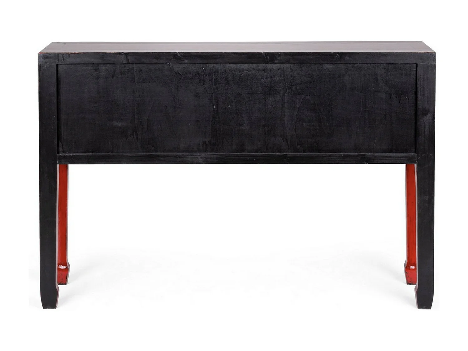 Console en bois d'orme rouge 3 tiroirs Juan 128cm