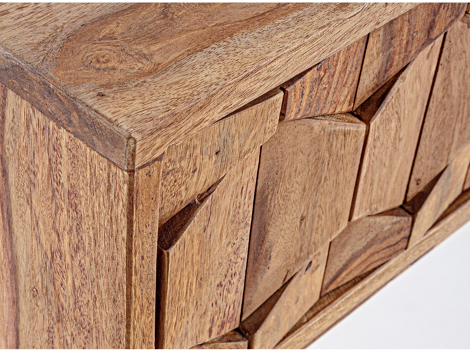 Console 2 tiroirs en bois de sheesham naturel Kany 113cm