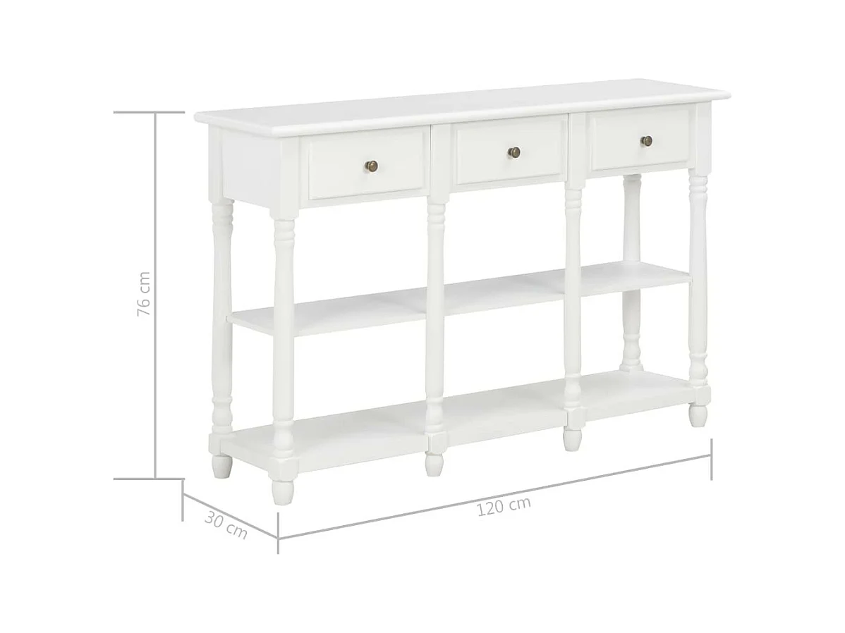 Table console Blanc 120x30x76 MDF