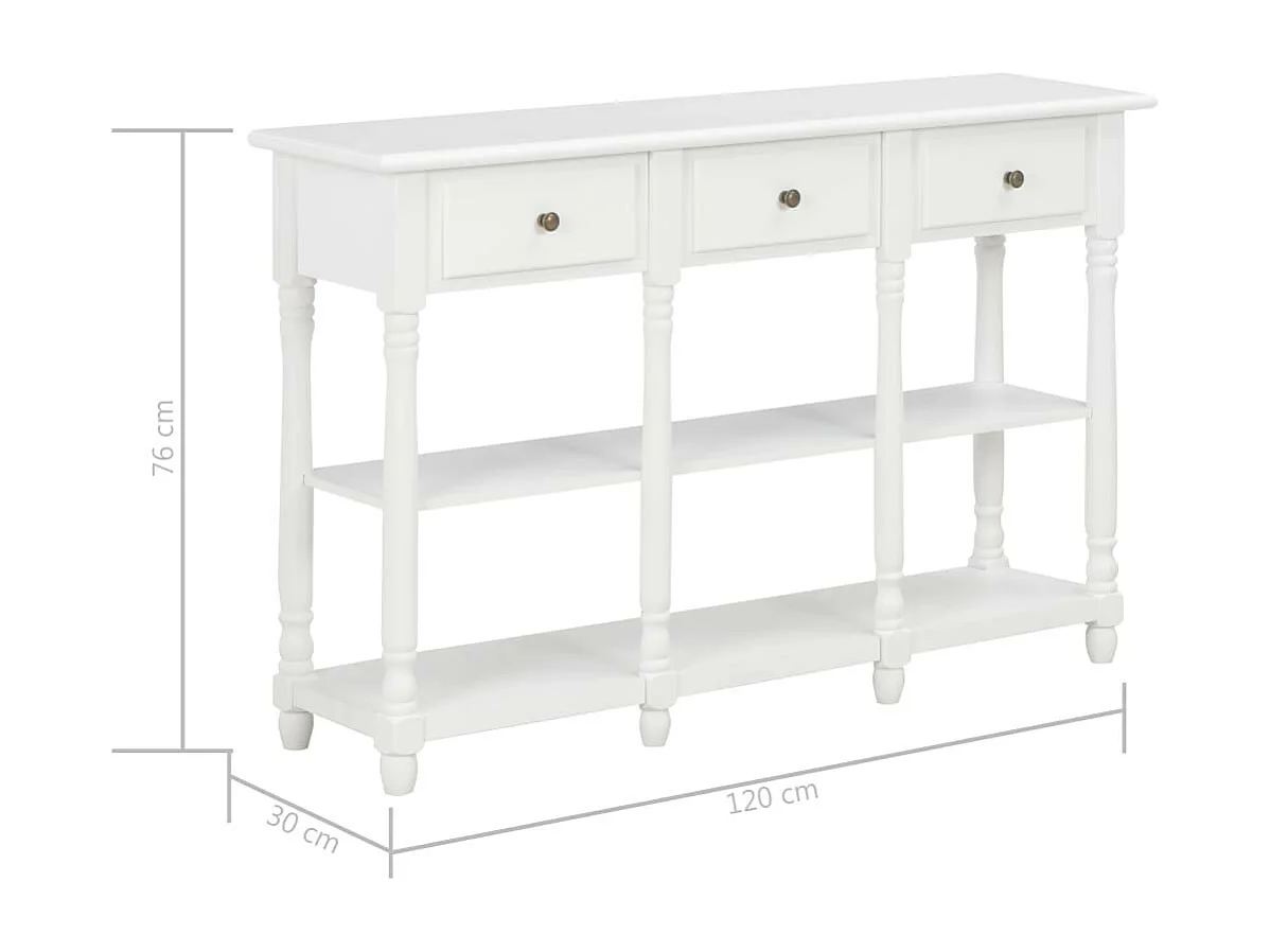 Table console Blanc 120x30x76 MDF