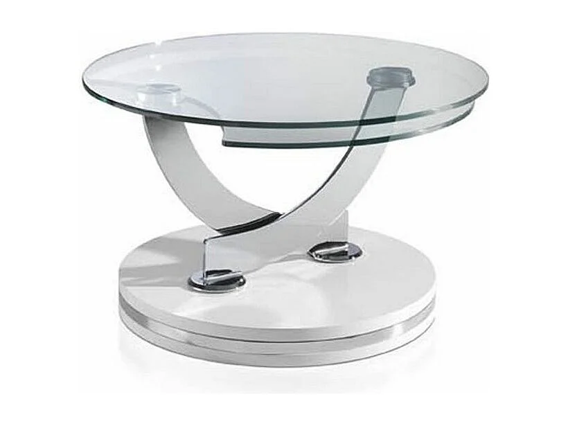 Table basse laquée noir articulée avec mécanisme pivotant synchronisé Modena