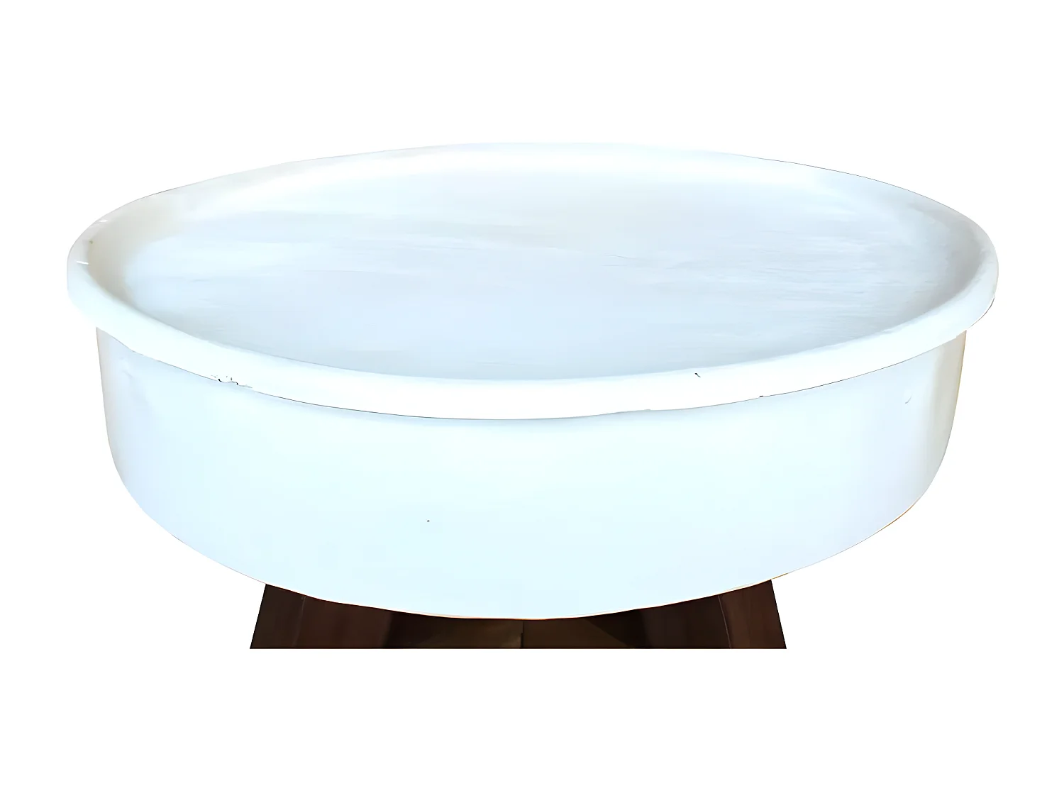 Table basse ronde bois massif recyclé et métal blanc Pury