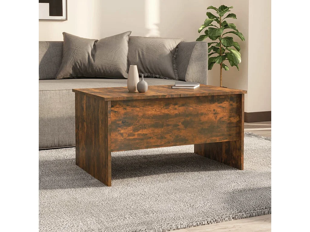 Table basse Chêne fumé 80x50x42,5 Bois d'ingénierie