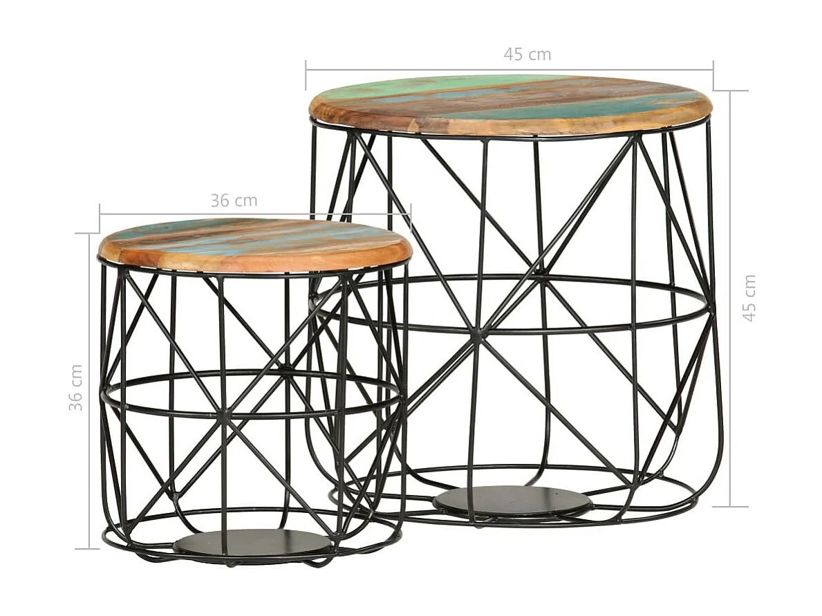 Tables basses 2 pcs Bois de récupération massif