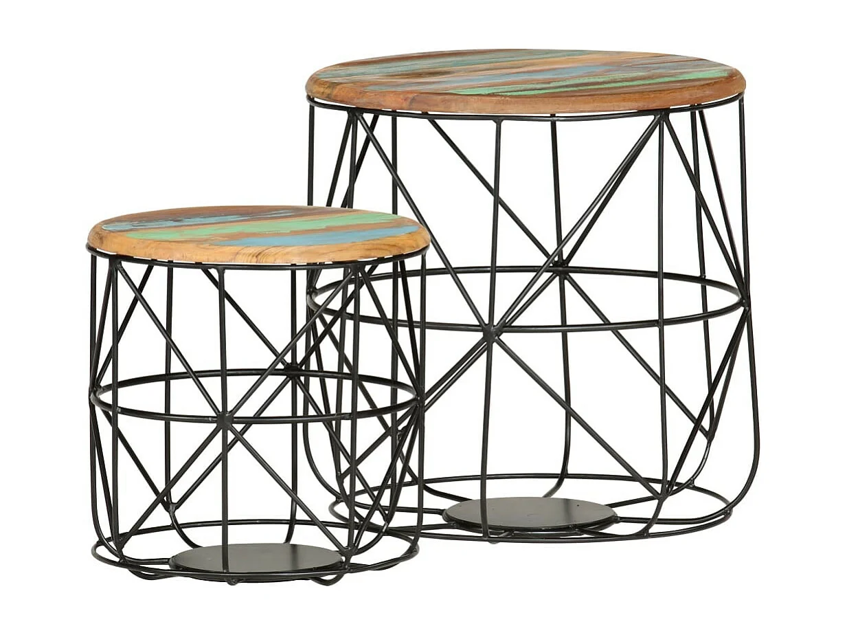 Tables basses 2 pcs Bois de récupération massif