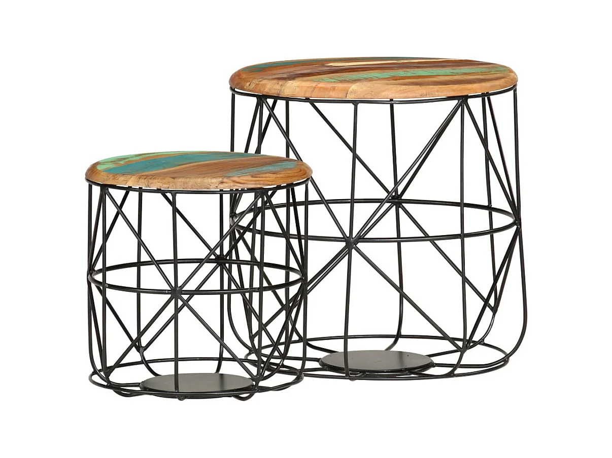 Tables basses 2 pcs Bois de récupération massif