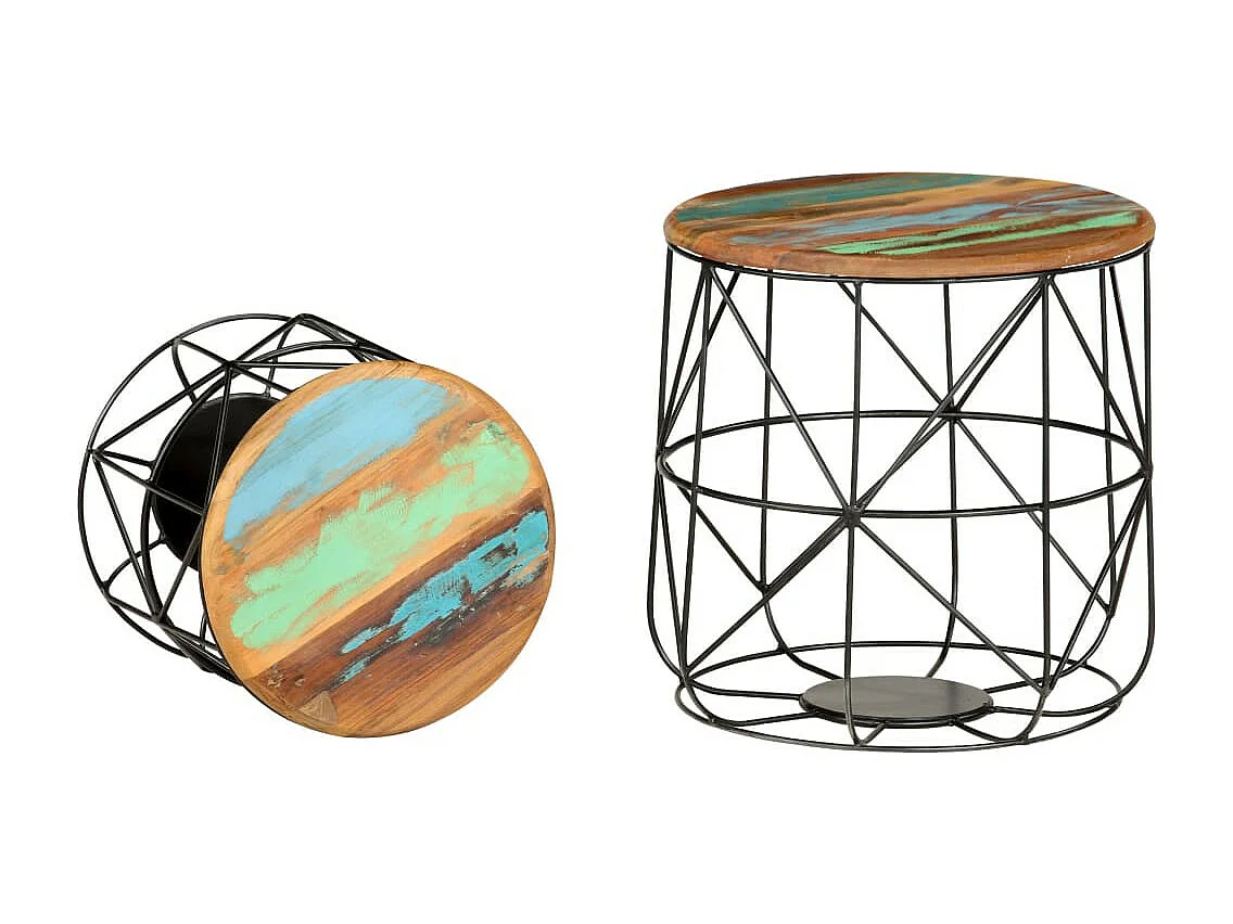 Tables basses 2 pcs Bois de récupération massif