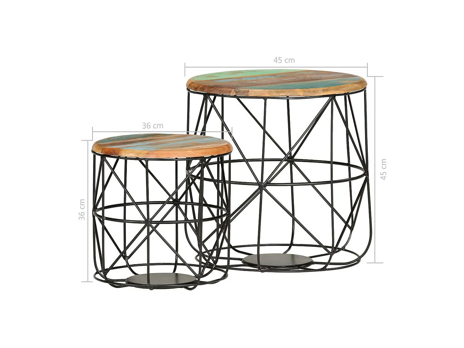 Tables basses 2 pcs Bois de récupération massif