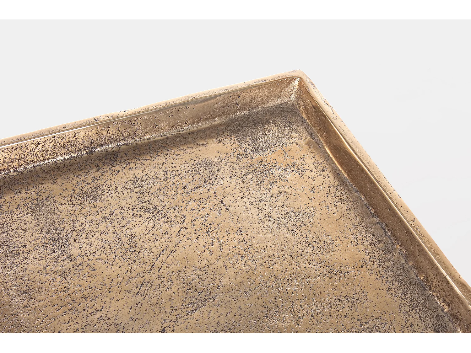 Table basse carrée aluminium et pieds en acier Amina - Lot de 3