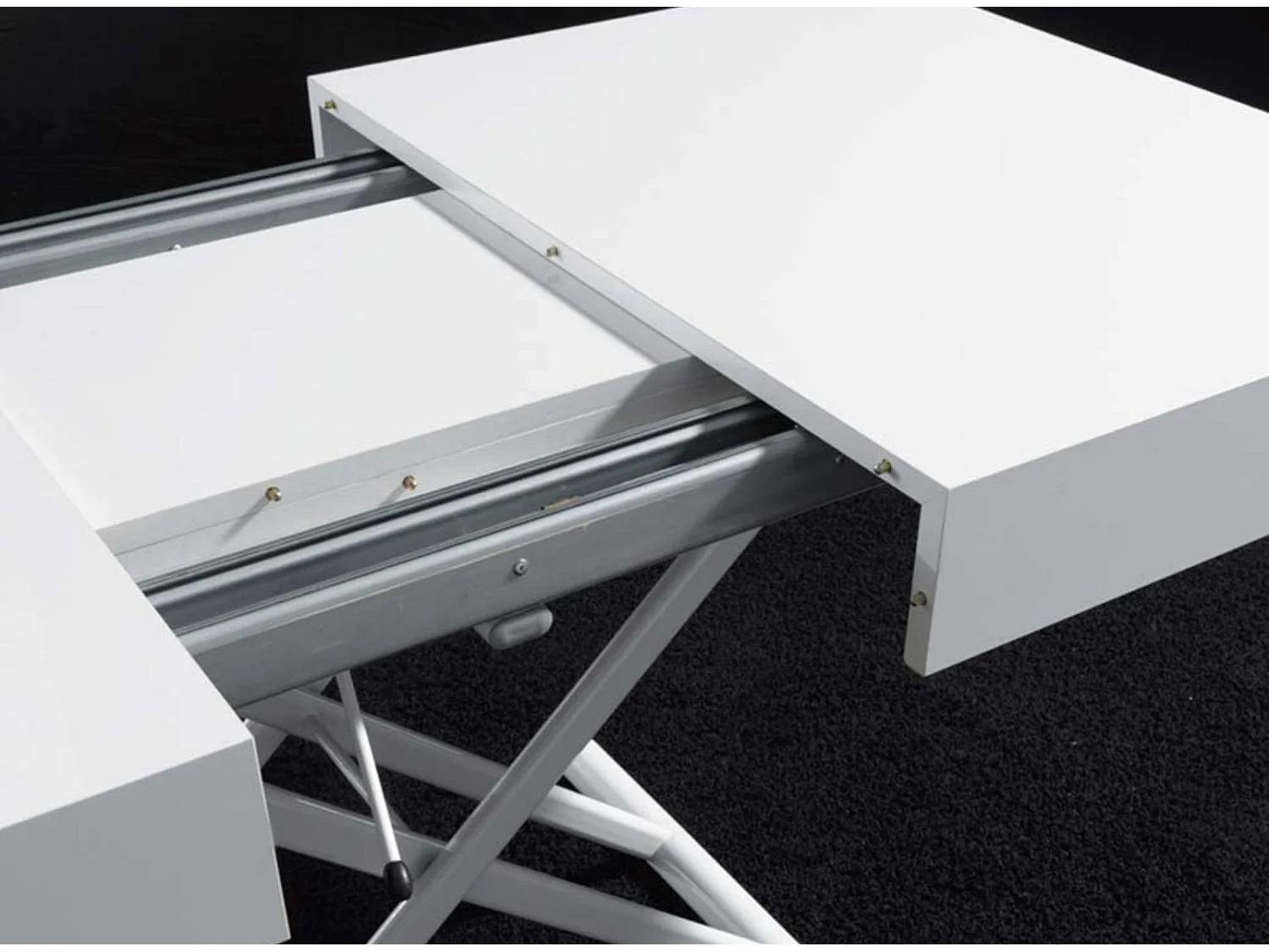 Table basse relevable et extensible beige foncé Alexandra 120-153-186 et 220cm