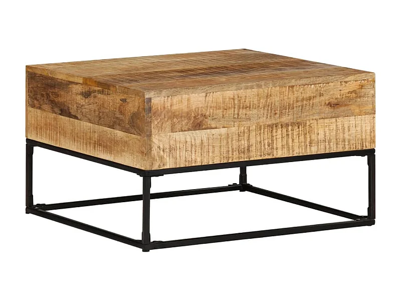 Table basse 68x68x41 Bois de manguier brut