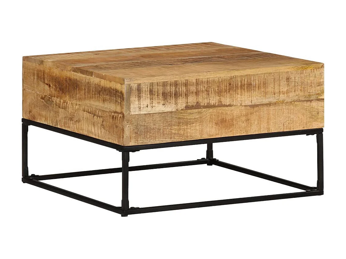 Table basse 68x68x41 Bois de manguier brut