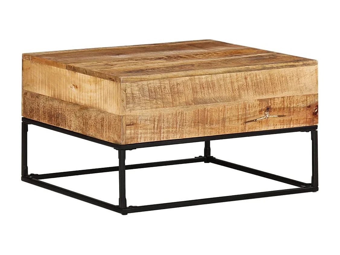 Table basse 68x68x41 Bois de manguier brut