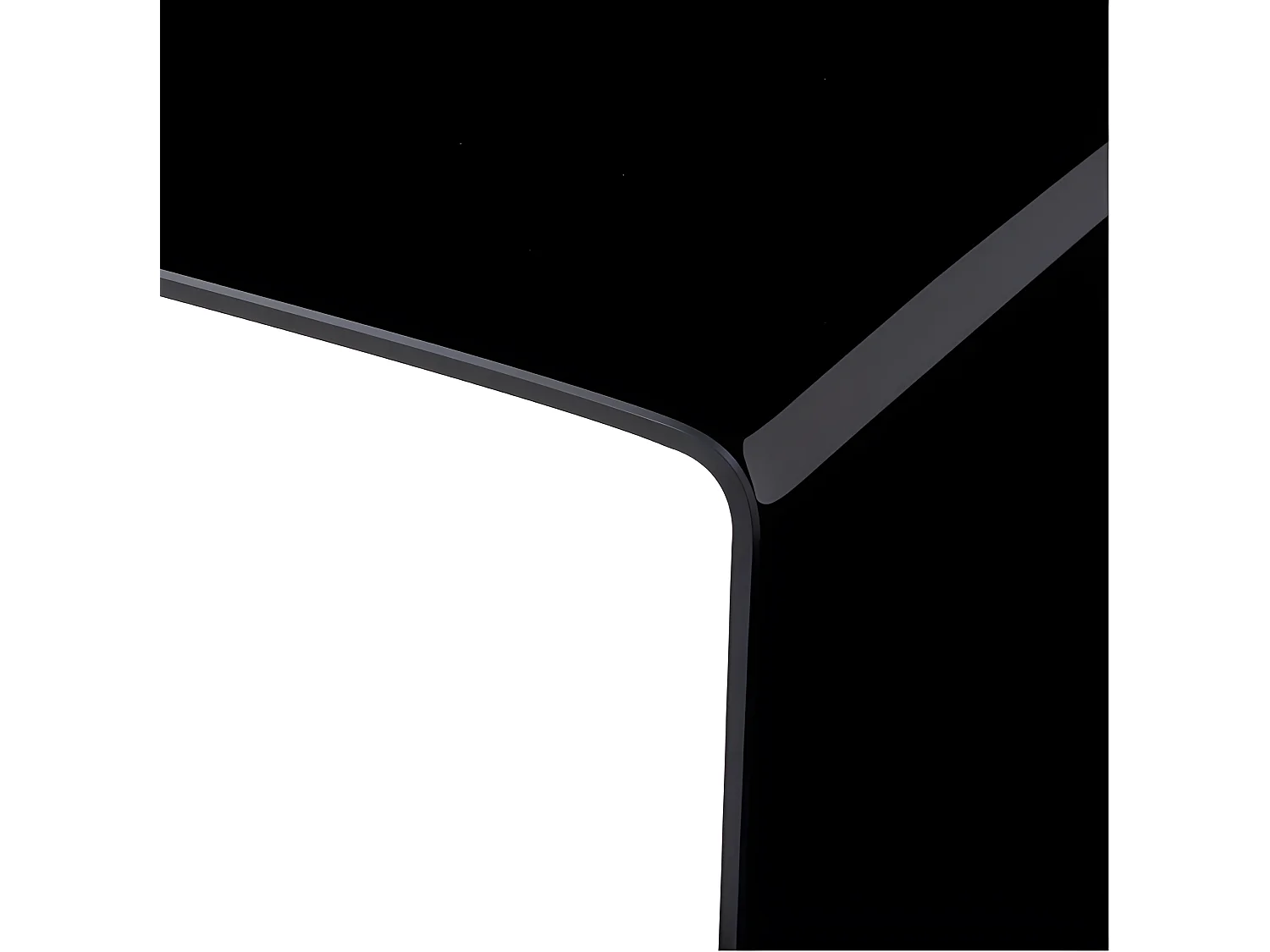 Table basse rectangulaire verre trempé noir Shaimi