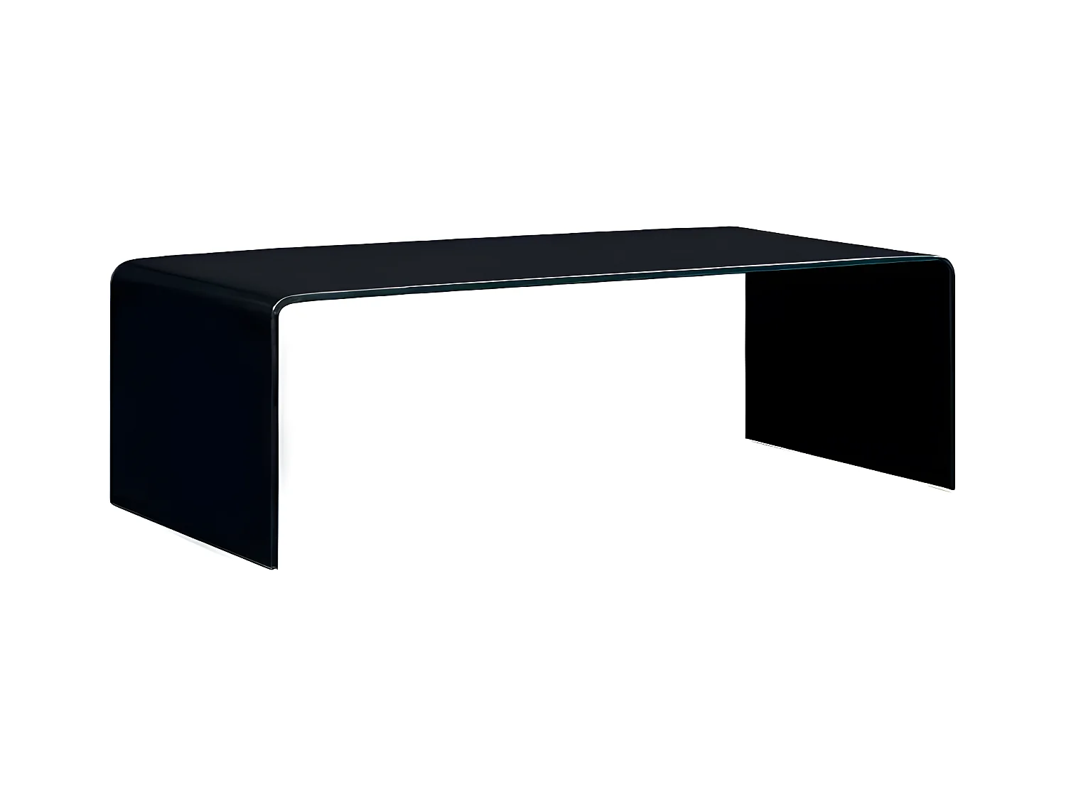 Table basse rectangulaire verre trempé noir Shaimi