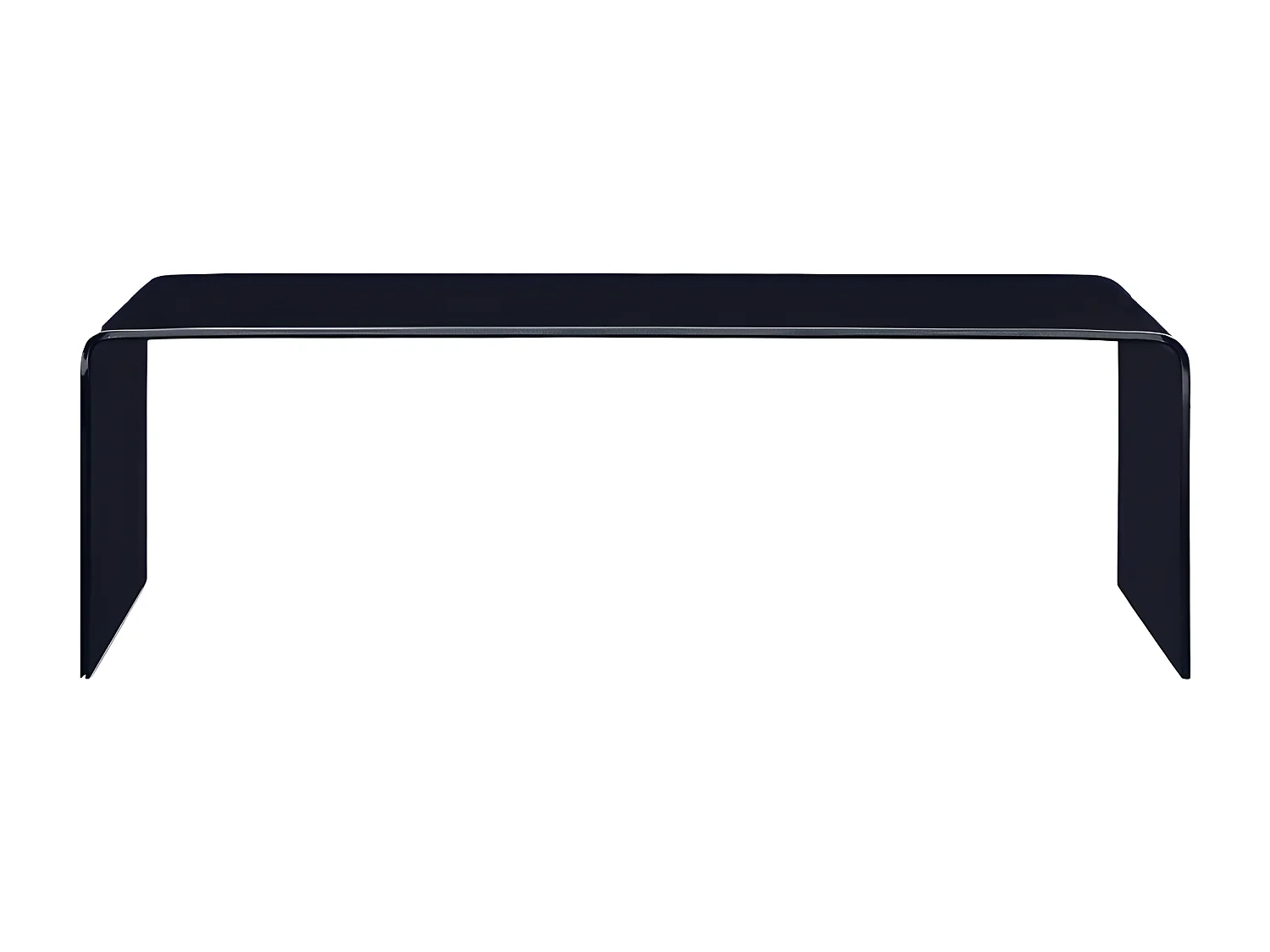 Table basse rectangulaire verre trempé noir Shaimi