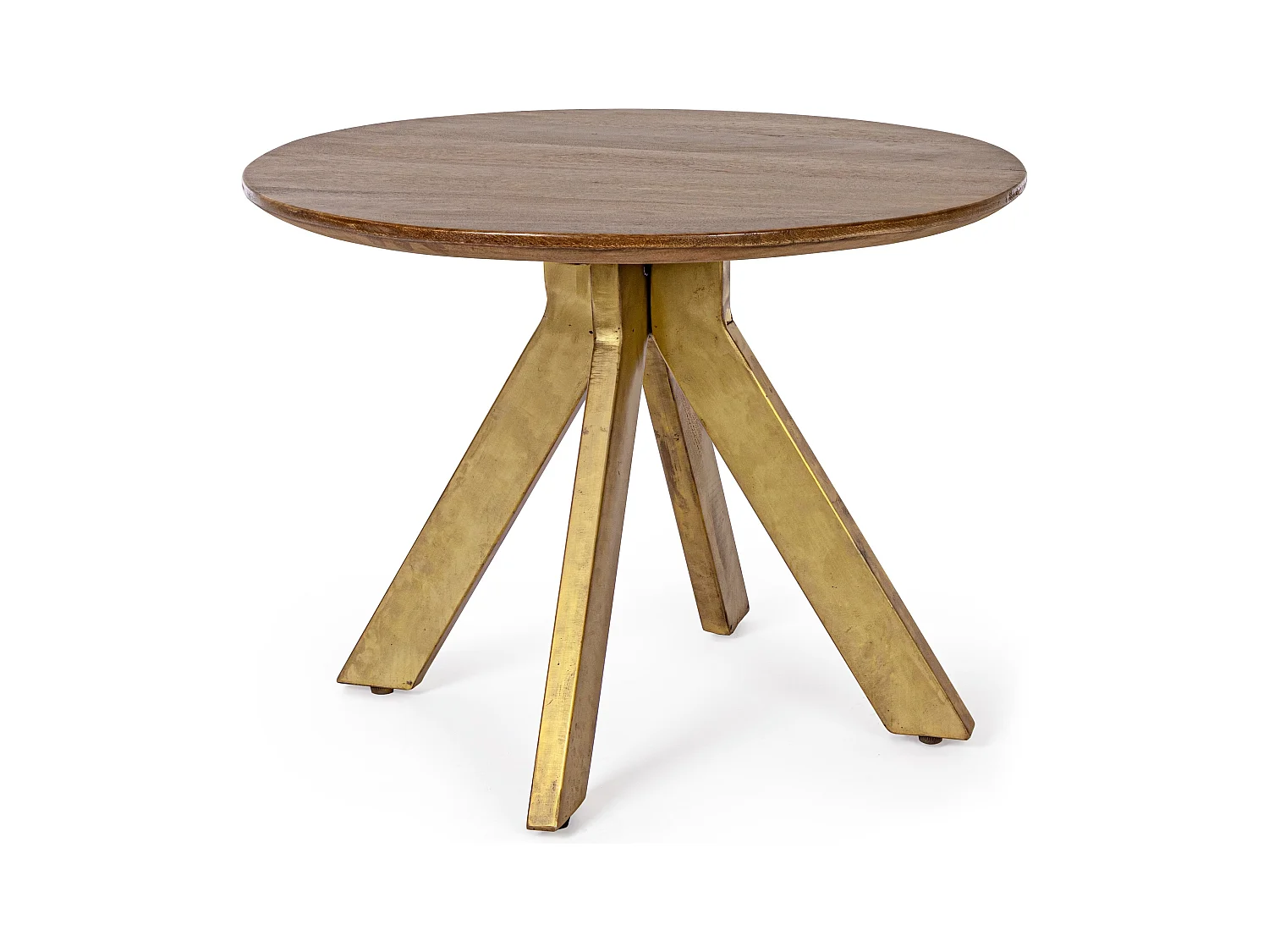 Table basse ronde en bois de manguier bicolore Sam - Lot de 2