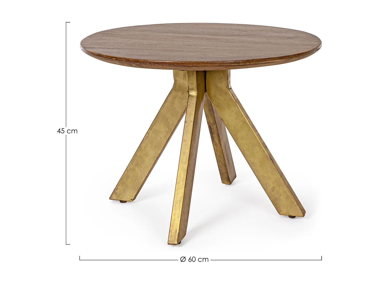 Sam ronde tweekleurige mangohouten salontafel - Set van 2