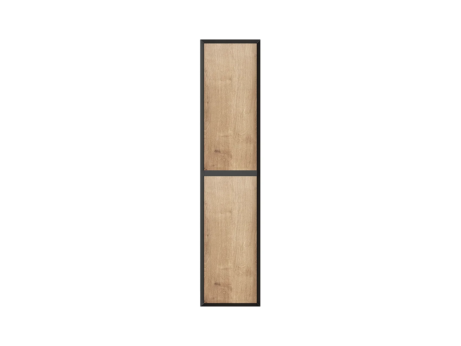 Armario de baño - Color natural claro y negro - 140 cm - LANNICK