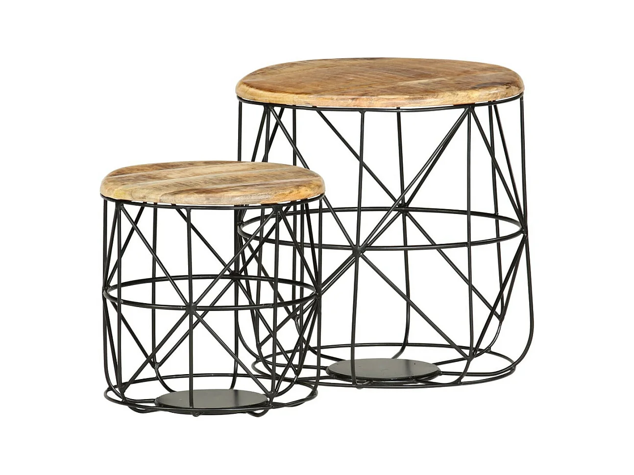 Tables basses 2 pcs Bois solide de manguier