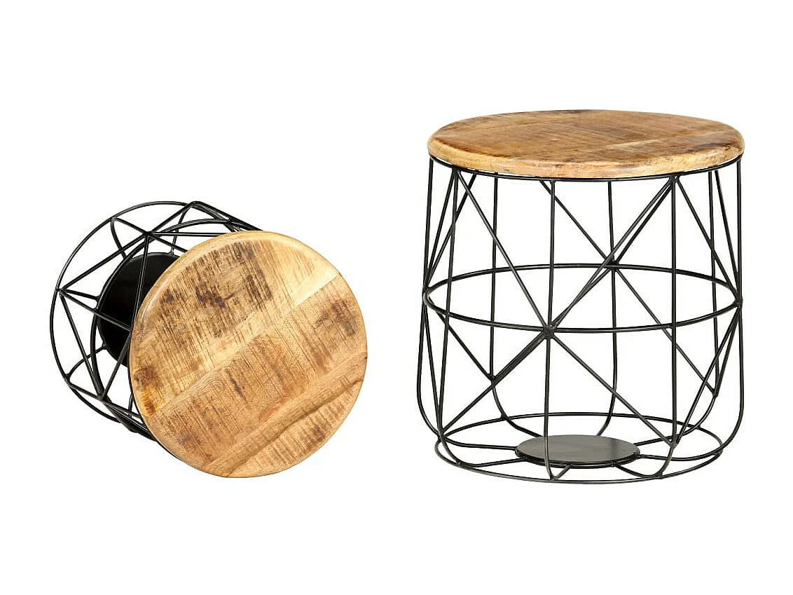 Tables basses 2 pcs Bois solide de manguier