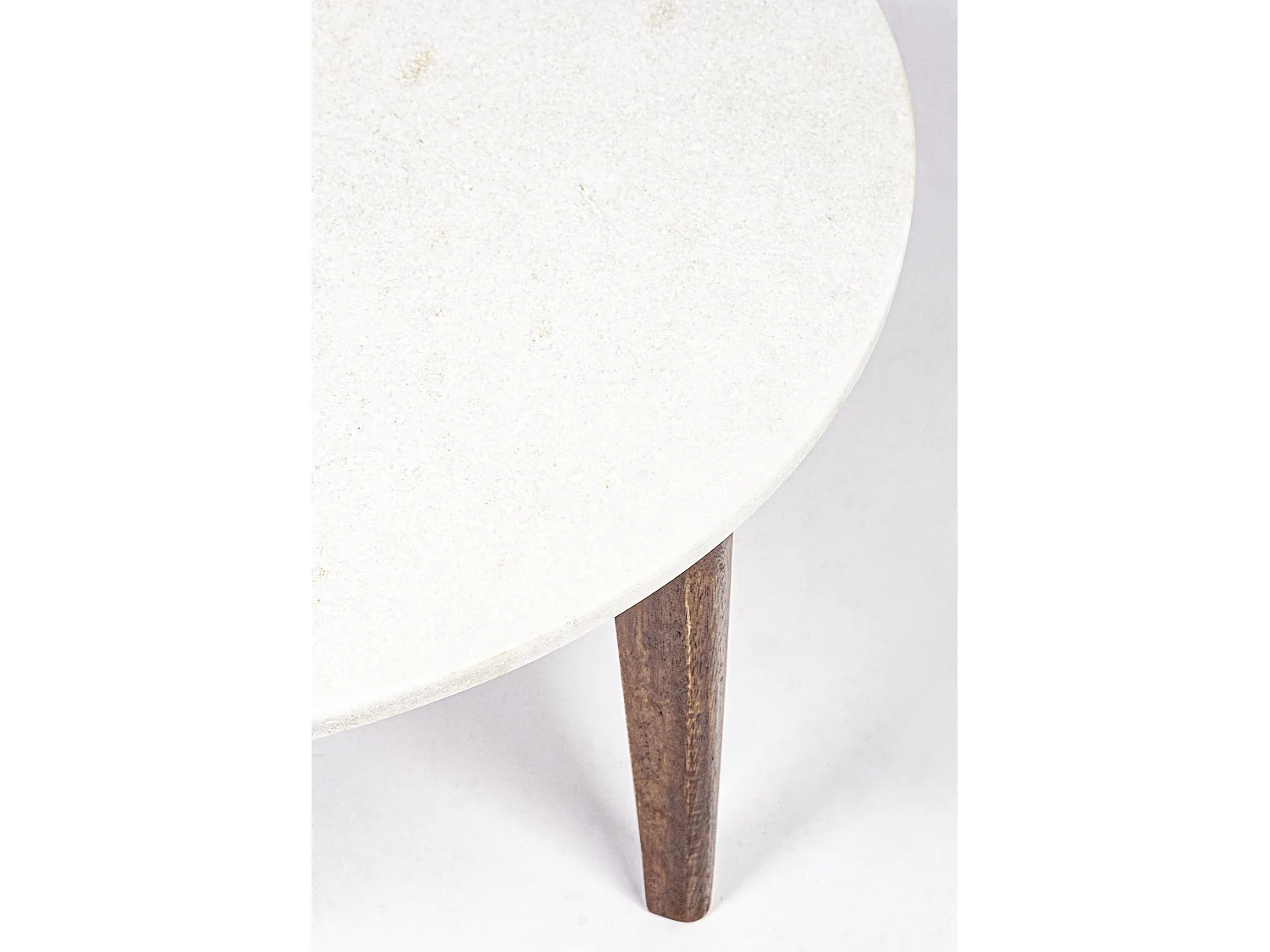 Sylvie ronde salontafel in wit en bruin marmer - Set van 2