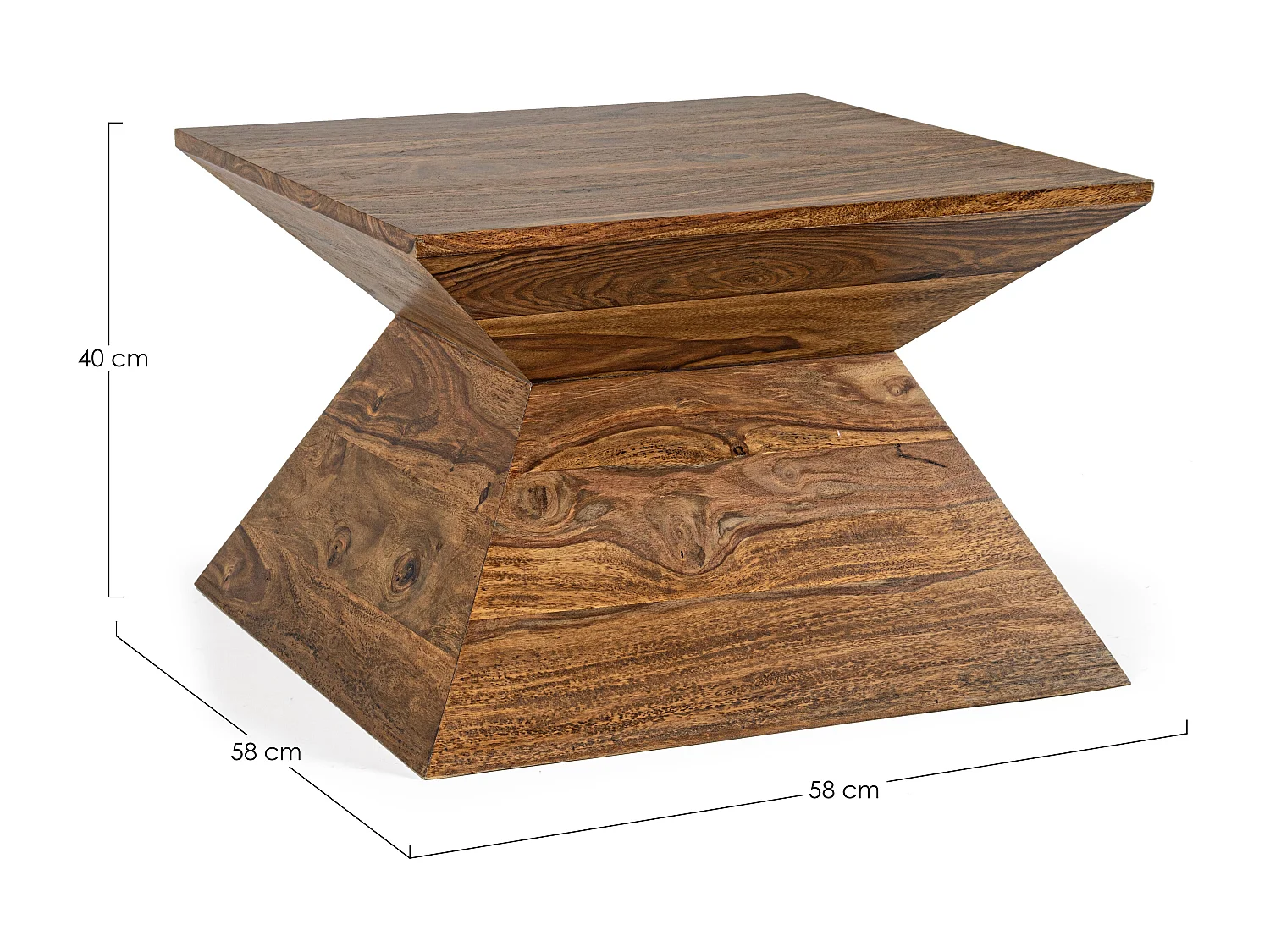 Table basse en bois de sheesham naturel Prya L 58cm