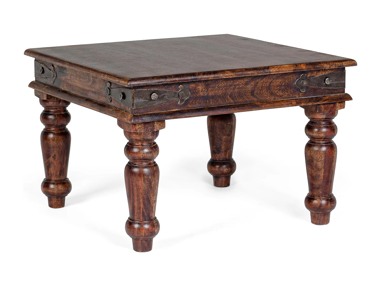 Table basse en bois d'acacia marron foncé Jania - Lot de 2