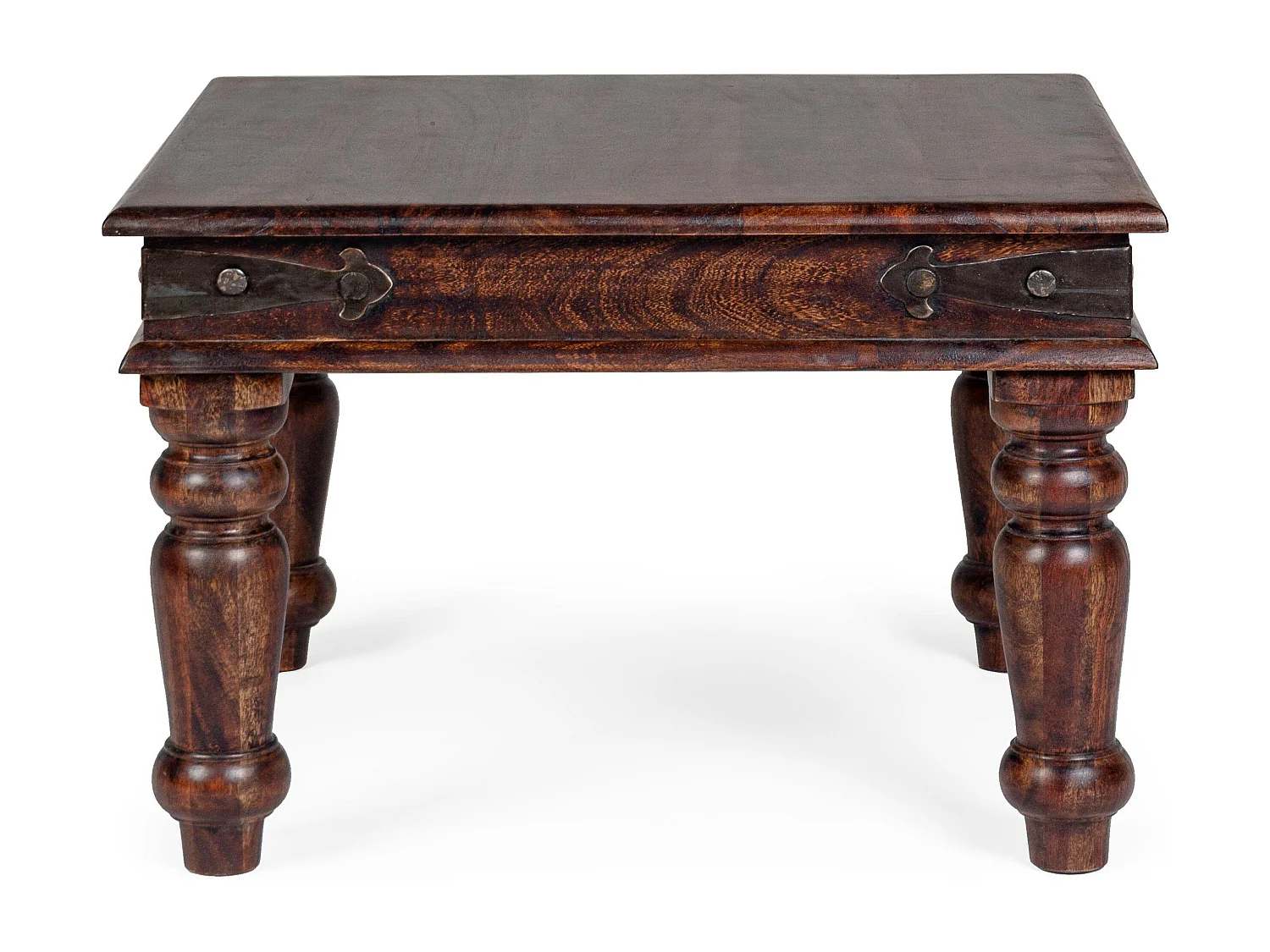 Table basse en bois d'acacia marron foncé Jania - Lot de 2