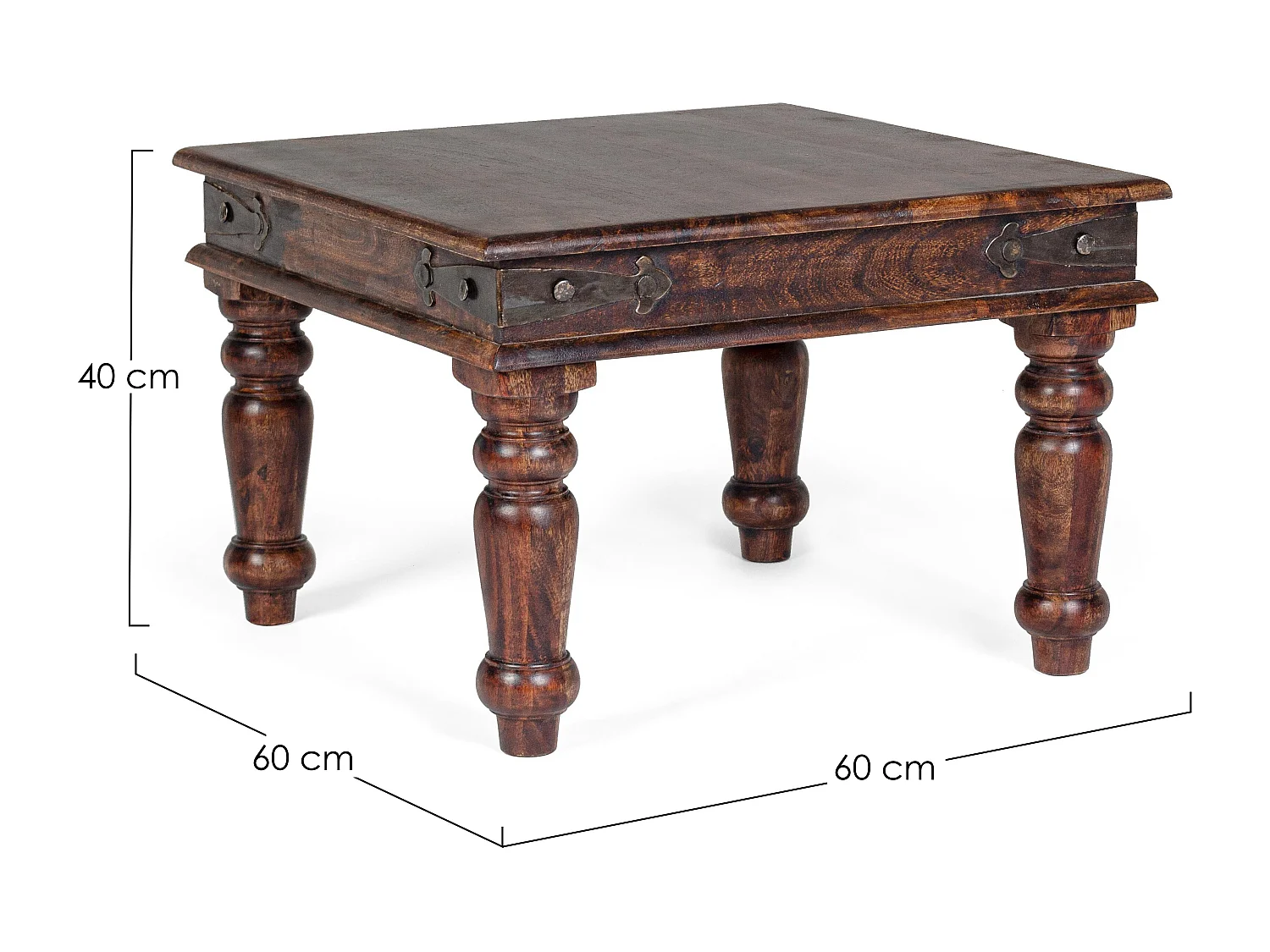 Table basse en bois d'acacia marron foncé Jania - Lot de 2