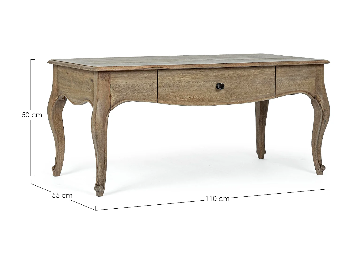 Table basse bois de manguier massif finition naturelle Domika 110cm