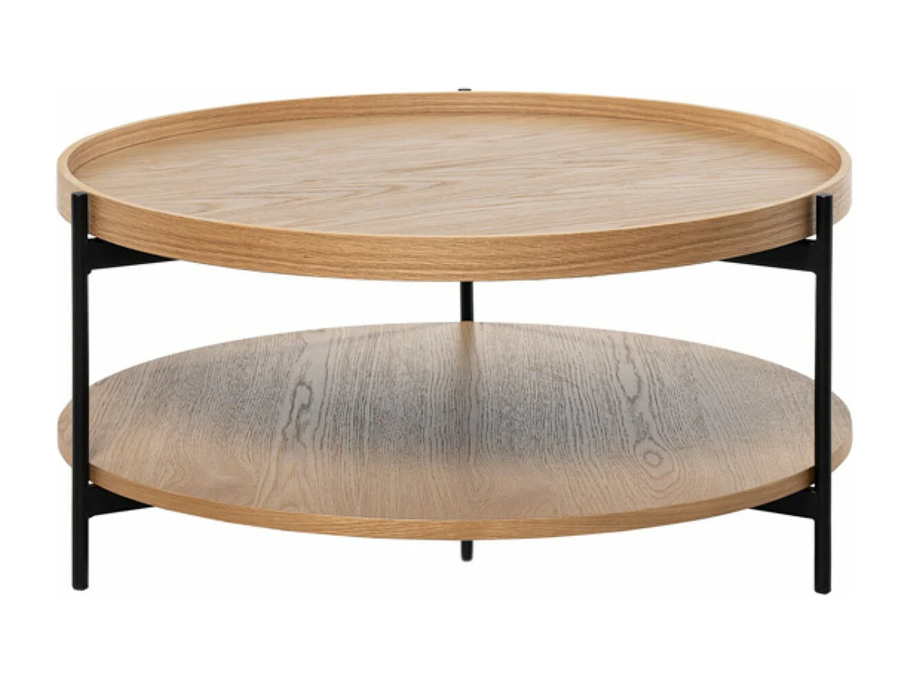Table basse ronde moderne Landy-Couleur Naturel-Diamètre 80 cm