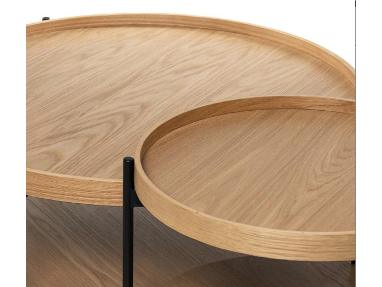 Table basse ronde moderne Landy-Couleur Naturel-Diamètre 80 cm