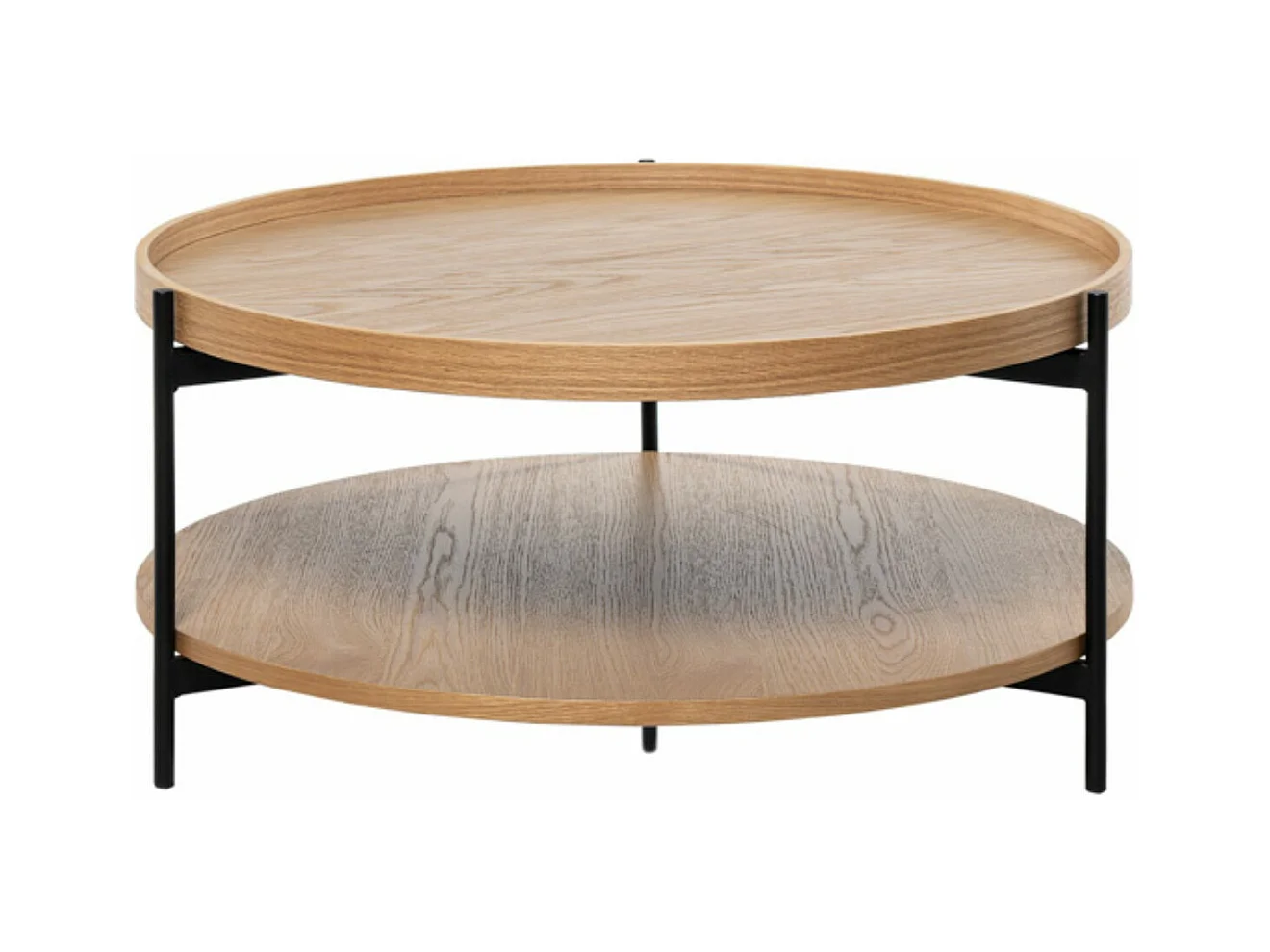 Table basse ronde moderne Landy-Couleur Naturel-Diamètre 80 cm