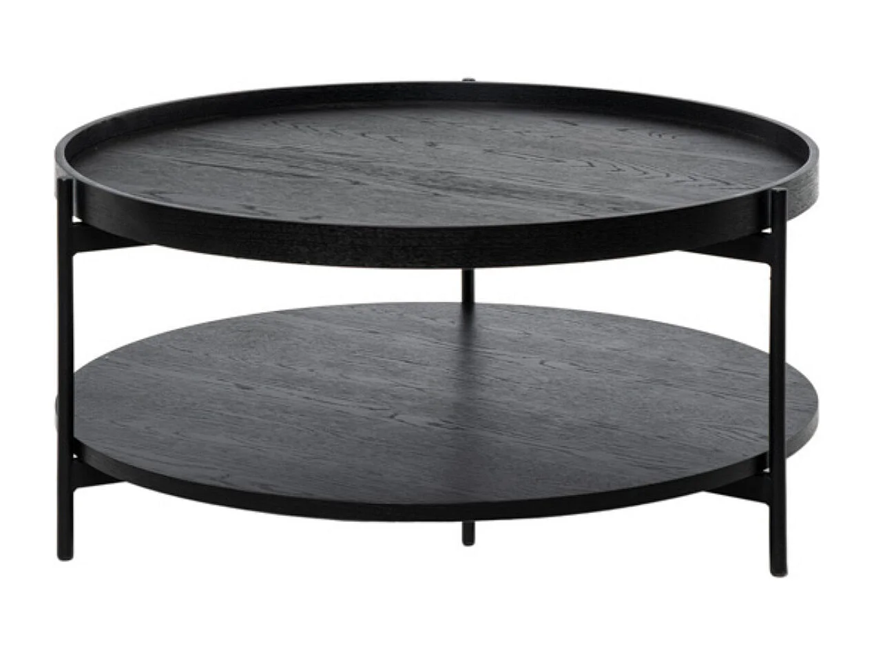 Table basse ronde moderne Landy-Couleur Naturel-Diamètre 80 cm