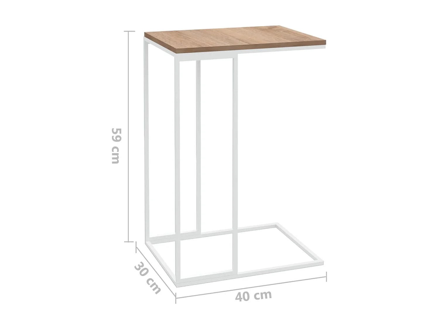 Table d'appoint Blanc 40x30x59