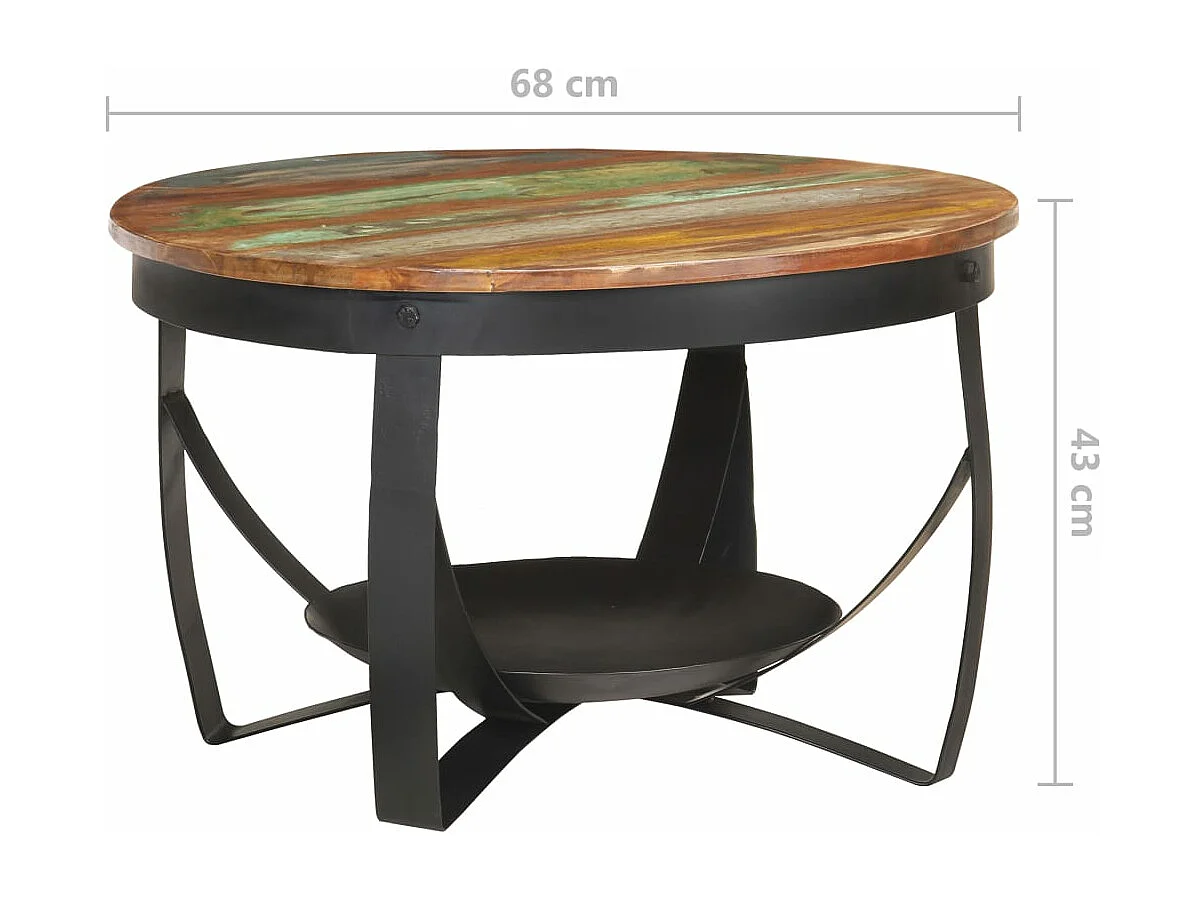 Table basse Ø68x43 Bois de récupération massif