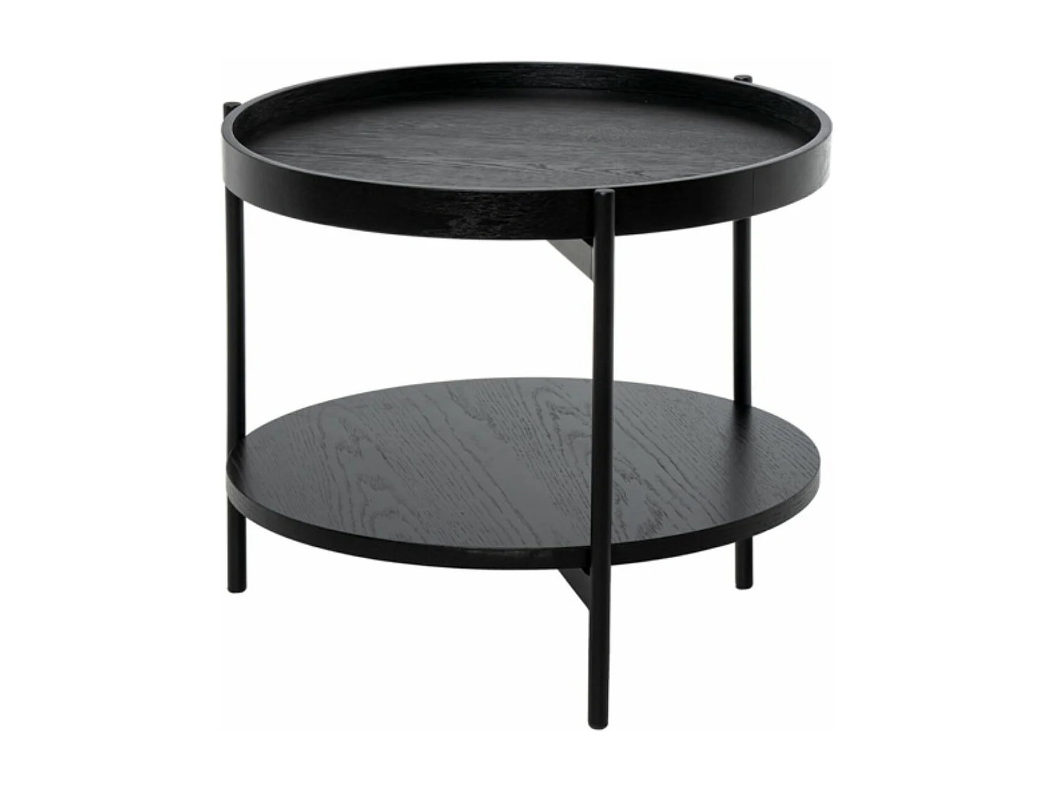 Landy moderne ronde salontafel-Kleur Zwart-Diameter 50 cm