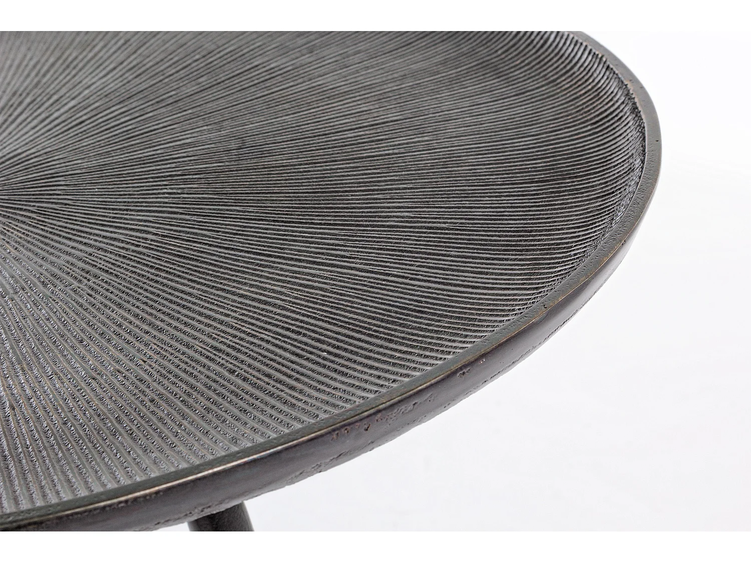 Table basse ronde en aluminium et pieds noir Ama - Lot de 3