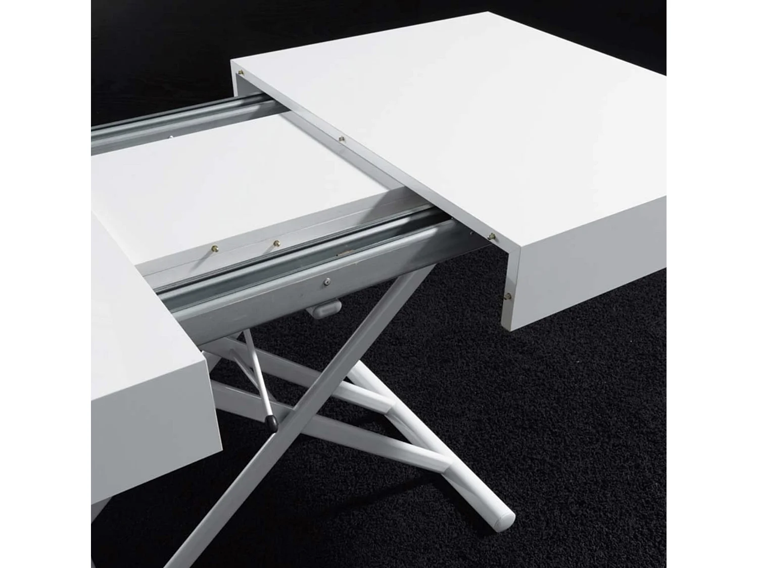 Table basse relevable et extensible gris ardoise Alexandra 120-153-186 et 220cm