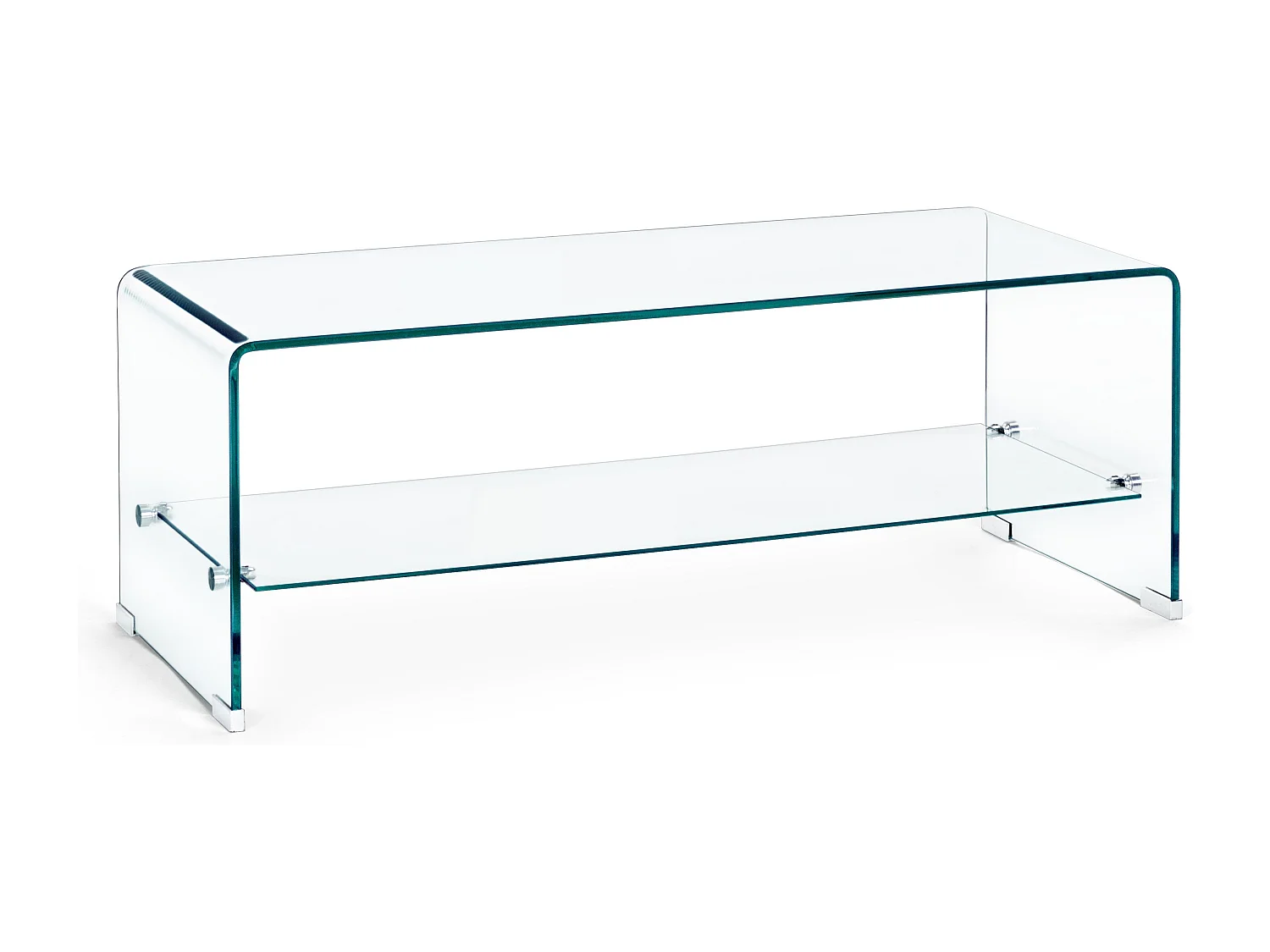 Table basse transparent 1 niche en verre Iris L 100cm
